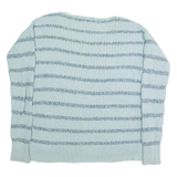 CALVIN KLEIN JEANS Womens Patterned Jumper Blue Striped Chunky Knit L