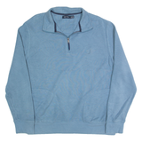 NAUTICA Mens Jumper Blue 1/4 Zip Tight Knit XL
