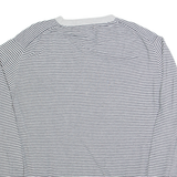 NAUTICA Mens Patterned Jumper Black Striped Tight Knit 2XL