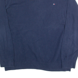 TOMMY HILFIGER Mens Jumper Blue V-Neck Tight Knit 2XL