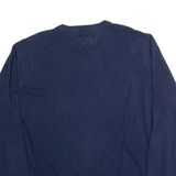 TOMMY HILFIGER Mens Jumper Blue V-Neck Tight Knit 2XL