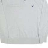 NAUTICA Mens Jumper Grey 1/4 Zip Tight Knit XL