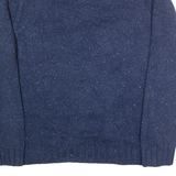 NAUTICA Mens Jumper Blue Button Neck Tight Knit Wool L