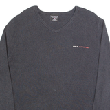 RALPH LAUREN POLO JEANS COMPANY Mens Jumper Grey V-Neck Tight Knit XL