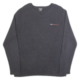 RALPH LAUREN POLO JEANS COMPANY Mens Jumper Grey V-Neck Tight Knit XL