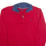 NAUTICA Mens Jumper Red 1/4 Zip Tight Knit S