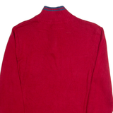 NAUTICA Mens Jumper Red 1/4 Zip Tight Knit S