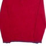 NAUTICA Mens Jumper Red 1/4 Zip Tight Knit S