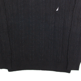 NAUTICA Mens Jumper Black Cable Knit L