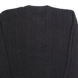 NAUTICA Mens Jumper Black Cable Knit L