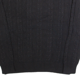 NAUTICA Mens Jumper Black Cable Knit L