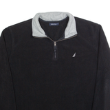 NAUTICA Mens Fleece Black 1/4 Zip XL
