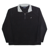 NAUTICA Mens Fleece Black 1/4 Zip XL