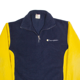 CHAMPION Mens Fleece Blue 1/4 Zip 90s S