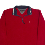 TOMMY HILFIGER Mens Fleece Red 1/4 Zip L