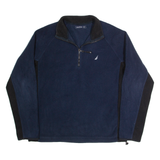 NAUTICA Mens Fleece Blue 1/4 Zip L