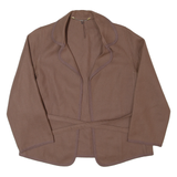 COLLECTION SAPHIR Belted Womens Overcoat Jacket Brown Wool S