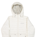 COLUMBIA Insulated Womens Puffer Jacket Cream Nylon Hooded S