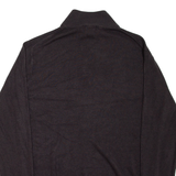 DOCKERS Mens Jumper Brown 1/4 Zip Tight Knit L