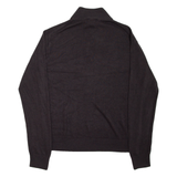 DOCKERS Mens Jumper Brown 1/4 Zip Tight Knit L