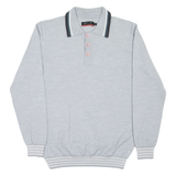 PIERRE CARDIN Mens Jumper Blue Collared Tight Knit Wool S