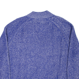 WHISTLES Womens Heavy Knit Jumper Blue V-Neck Chunky Knit Wool L