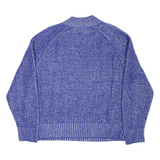 WHISTLES Womens Heavy Knit Jumper Blue V-Neck Chunky Knit Wool L