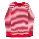 JOULES Womens Patterned Jumper Red Striped Tight Knit UK 8