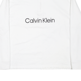 CALVIN KLEIN Mens Jumper White 1/4 Zip M