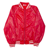 Fleece Lined Mens Varsity Jacket Red 90s S