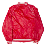 Fleece Lined Mens Varsity Jacket Red 90s S