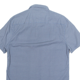 CALVIN KLEIN JEANS Mens Plain Shirt Blue Short Sleeve M