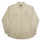 CARHARTT Walmart Mens Worker Shirt Beige Long Sleeve XL