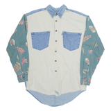 LEVI'S Mens Denim Shirt Beige Crazy Pattern Long Sleeve S