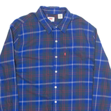 LEVI'S Mens Shirt Blue Check Long Sleeve M
