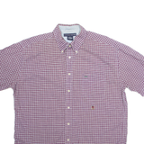 TOMMY HILFIGER Mens Shirt Red Check Short Sleeve XL