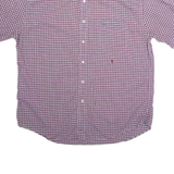 TOMMY HILFIGER Mens Shirt Red Check Short Sleeve XL