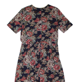 BRANDYWINE CREEK Womens A-Line Dress Blue 80s Floral Short Sleeve Long M