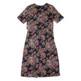 BRANDYWINE CREEK Womens A-Line Dress Blue 80s Floral Short Sleeve Long M