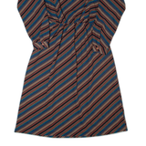 DIVINA OF SWITZERLAND Womens A-Line Dress Brown 90s Striped Long S