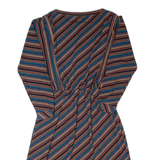 DIVINA OF SWITZERLAND Womens A-Line Dress Brown 90s Striped Long S