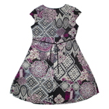 QI ZHIXIANG Womens Fit & Flare Dress Black Crazy Pattern Sleeveless Midi M