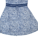 M SQUITOS Womens Fit & Flare Dress Blue 90s Crazy Pattern Knee Length M