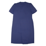 TAURUS II Womens Jacket Dress Blue 80s Short Sleeve Midi XL