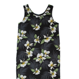 PARADISE FOUND Womens Tank Dress Blue 90s Floral Sleeveless Long XL