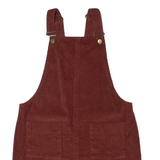 GEORGE Womens Dungaree Dress Brown Corduroy Sleeveless Short S