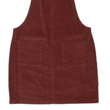 GEORGE Womens Dungaree Dress Brown Corduroy Sleeveless Short S