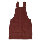 GEORGE Womens Dungaree Dress Brown Corduroy Sleeveless Short S