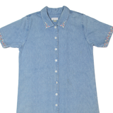 CHRISTOPHER & BANKS Oversized Womens Shirt Dress Blue Denim 90s Midi M