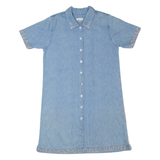 CHRISTOPHER & BANKS Oversized Womens Shirt Dress Blue Denim 90s Midi M